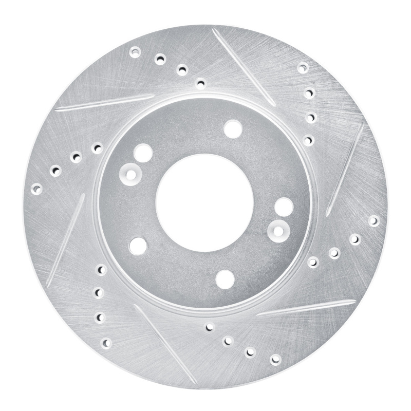 Kia Soul Brake Rotor (1) - Front Right - R1 Concepts - Drilled & Slotted - Silver - `10-`11 Kia Soul Brake Rotor (1) - Front Right - R1 Concepts - Drilled & Slotted - Silver - `10-`11